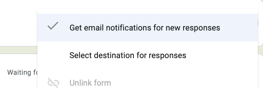 google form get email notifications for new responses