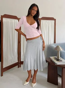 Natomi Jersey Midi Skirt Grey Marle