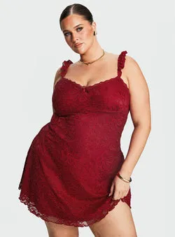 Beacall Mini Dress Red Curve