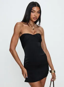 Irena Strapless Mini Dress Black Tall