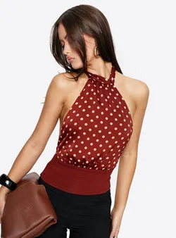Rania Top Polka Burnt Red