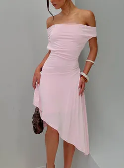 Yesina Halter Jersey Midi Dress Pink