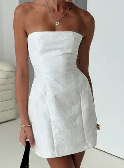 Heaven Sent Strapless Mini Dress White