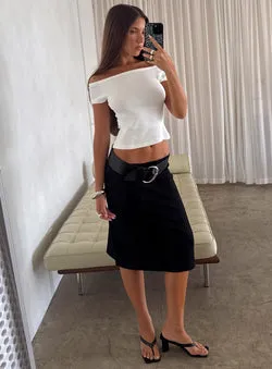 Baseline Rib Midi Skirt Black