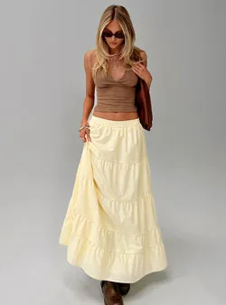 Garden Party Maxi Skirt Lemon