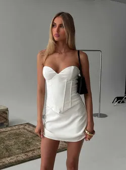 Loryn Sweetheart Corset Mini Dress White