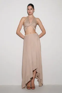 Nola Lurex Maxi Skirt - Gold