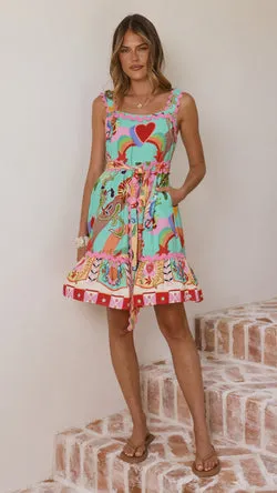 Alana Mini Dress - Carnival Print