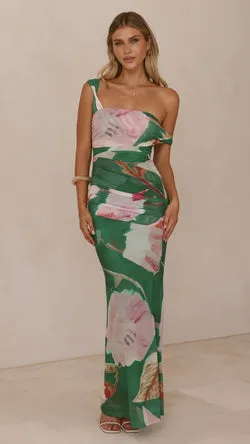 Lena Maxi Dress - Green Floral