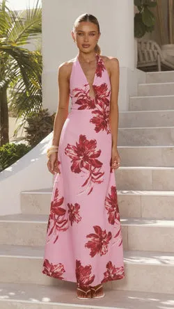Larna Maxi Dress - Pink Floral