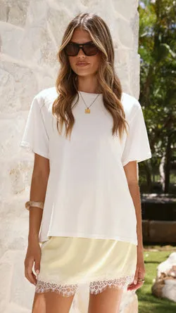 Elizabella Lace Mini Skirt - Yellow