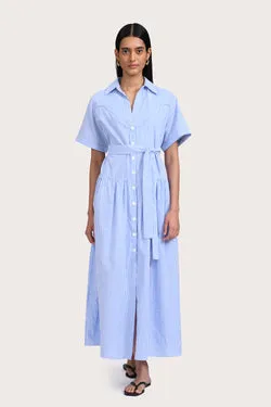 Georgie Dress - Azure Stripe