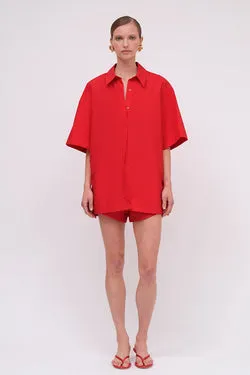 Naples Oversized Shirt - Red