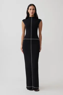 Malone Bandage Knit Midi Dress - Black