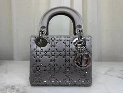 Dior Grey Mini Lady Dior Bag