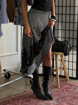 Midnight Memories Asymmetrical Midi Skirt Black Multi