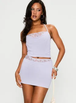 Karnivale Lace Mini Skirt Purple