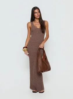 Imirisa Scoop Knit Maxi Dress Mocha