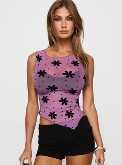 Avelaine Mesh Top Mauve
