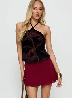 Sonsie Mini Skirt Burgundy