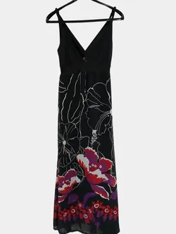 Black floral Powerhouse m&f maxi dress size 10