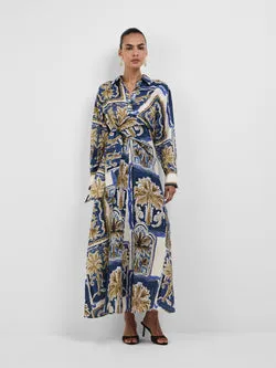 PATCHWORK PALM MAXI DRESS