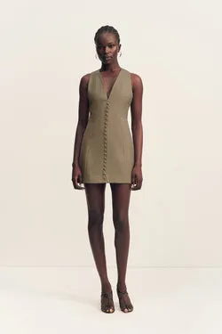 ASHER FITTED MINI DRESS - ROCK