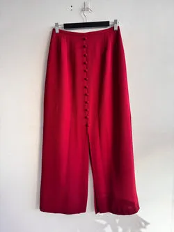 Vintage Jacqui E Red Maxi Skirt With Slits - size M
