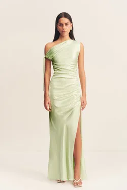 LA LUNE GATHERED MAXI DRESS - KEY LIME