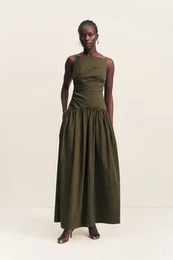 CAMPBELL SQUARE NECK MAXI DRESS - JUNGLE