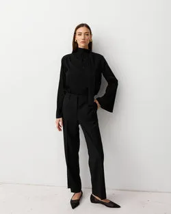 THE BLOUSE WITH SCARF - BLACK