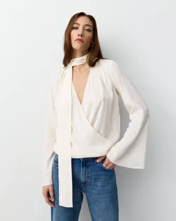 THE BLOUSE WITH SCARF - IVORY