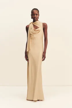 AGNES TIE CUT OUT MAXI DRESS - OAT