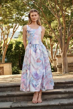 Pure Luxe Maxi Dress in Multi Purple Organza