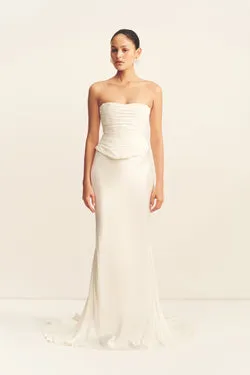 LA LUNE HIGH WAIST MAXI SKIRT - WHITE