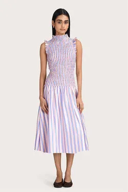 Gabrielle Dress - Cornflower Stripe
