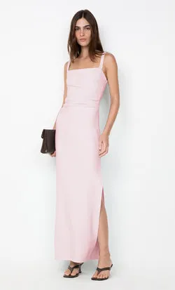 LEORA TUCK MAXI DRESS - POWDER PINK