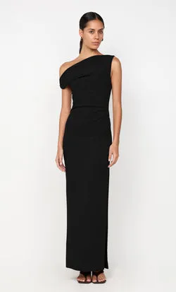 LEORA ASYM MAXI DRESS - BLACK