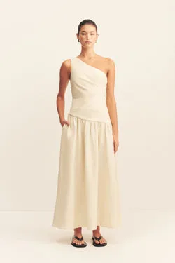 GIGI ONE SHOULDER MAXI DRESS - ECRU