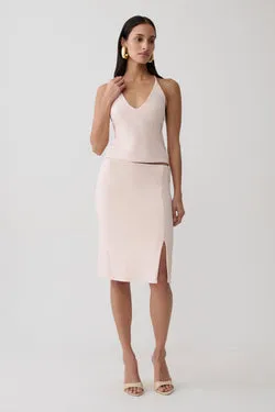 Elio Peached Jersey Midi Skirt - Muted Pink