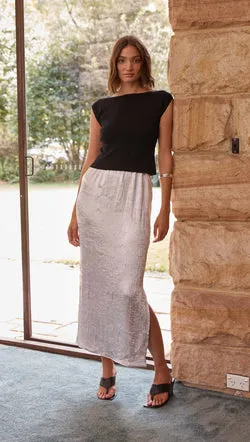 Aya Satin Midi Skirt