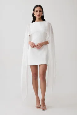 Triana Chiffon Overlay Mini Dress - White