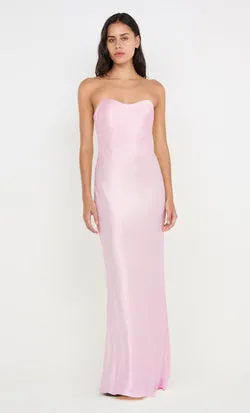 CINDER STRAPLESS MAXI DRESS - POWDER PINK