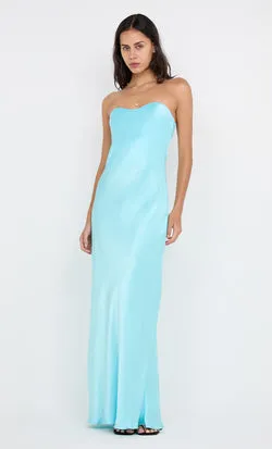 CINDER STRAPLESS MAXI DRESS - TURQUOISE