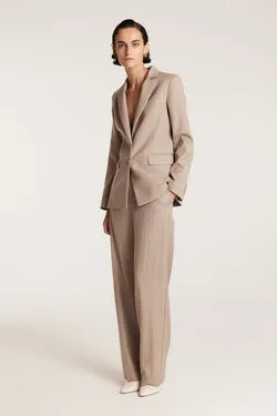Pinstripe Jacket - Tan