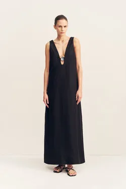 PALOMA PLUNGED MAXI DRESS - BLACK