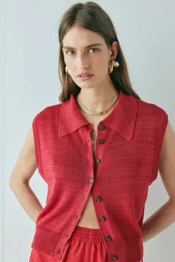 Aubrey Knit Top Red