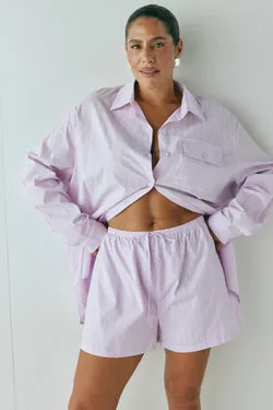 Annika Shorts Lilac Stripe