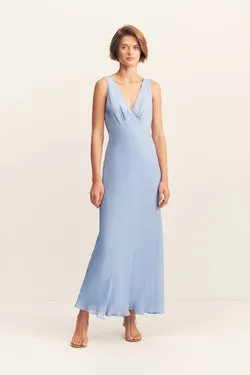 AYLAH PLUNGED MAXI DRESS - VISTA BLUE