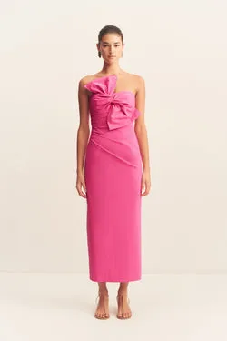 CAMPBELL KNOT MIDI DRESS - VIVID PINK